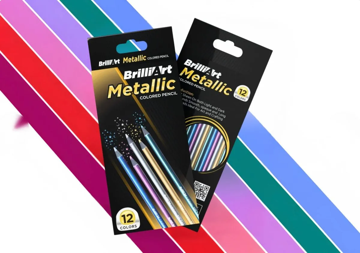 BrilliArt metallic coloured pencil packaging